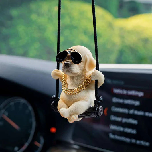 Swinging Puppy Car Mirror Pendant Dog Accessories Car