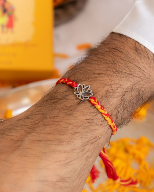 Intricate Lotus Moli Rakhi