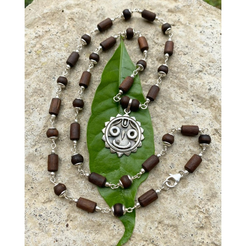 Jagadish silver pendant tulasi necklace